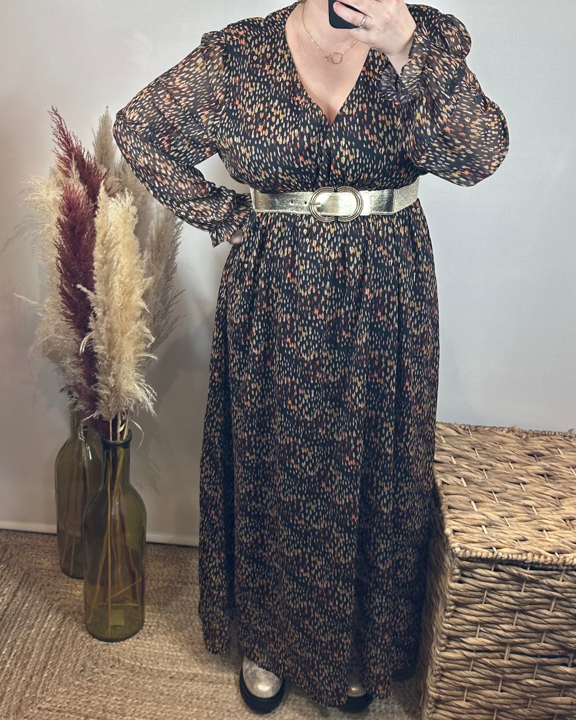 Robe Longue À Motifs