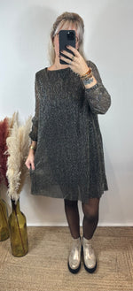 Charger l&#39;image dans la galerie, Robe Droite Dorée À Noeud
