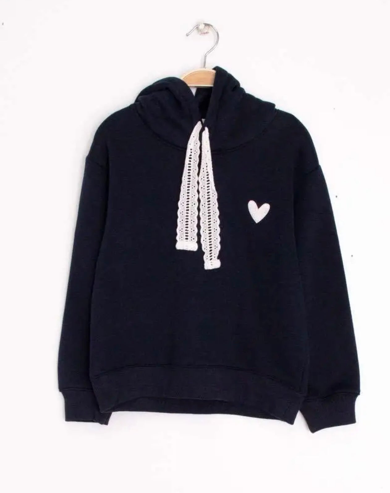 Sweat Coeur Et Dentelle « Fille »